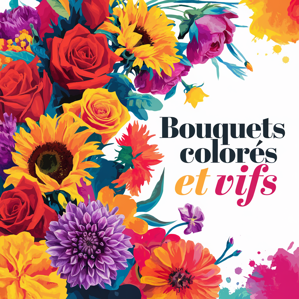 Bouquets colorés et vifs