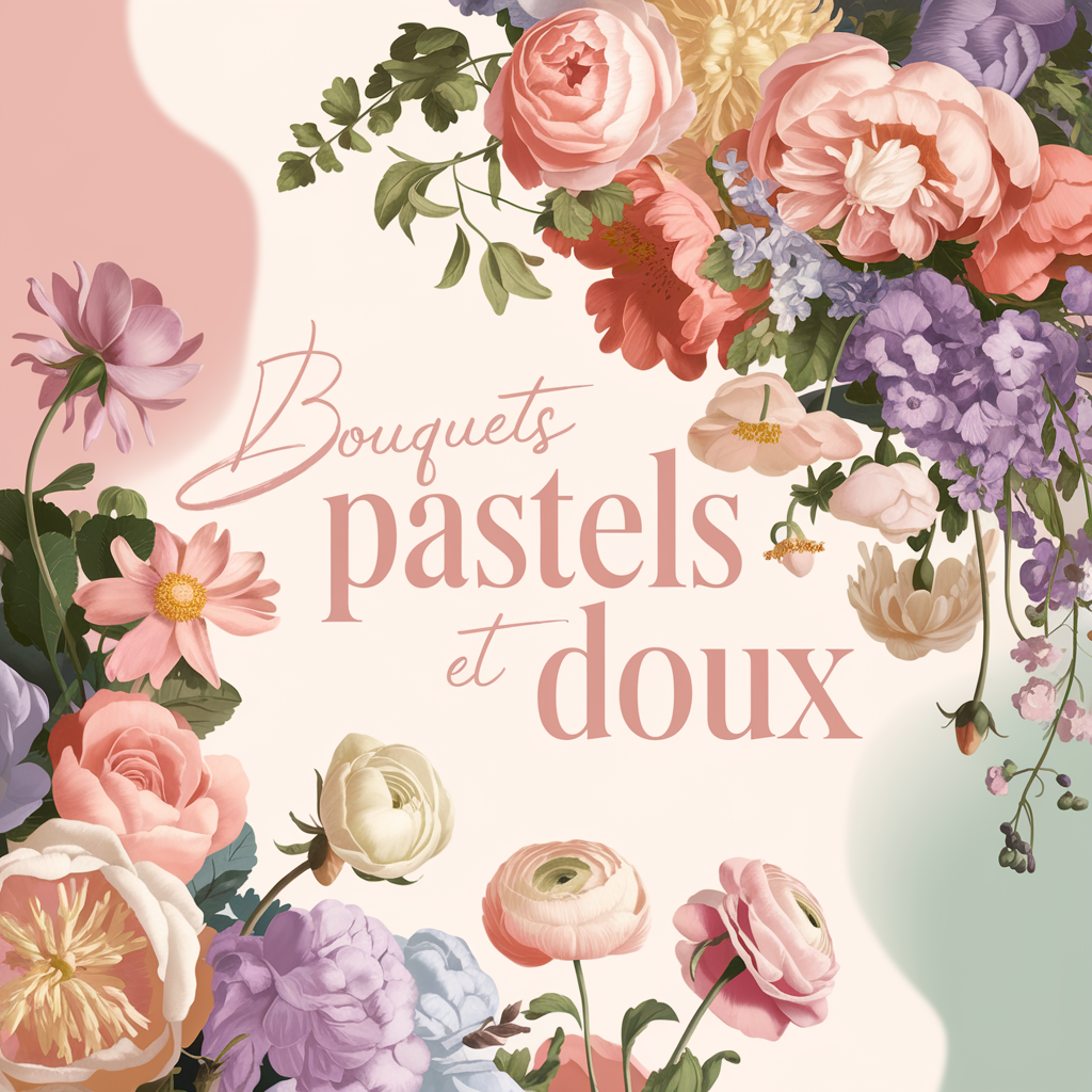 Bouquets pastels et doux